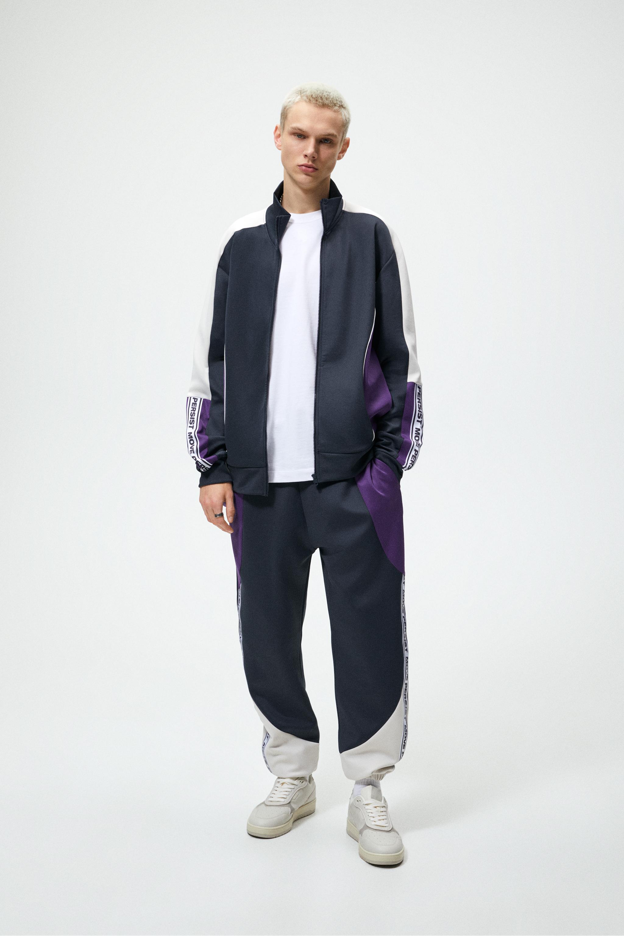 Zara purple sweatpants sale